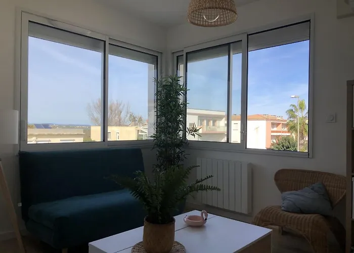 Palavas: Renove F3 Climatise Avec Parking, 1ere Ligne, Acces Plage, Ideal Pour 4 Pers. - Fr-1-715-36 Apartmán